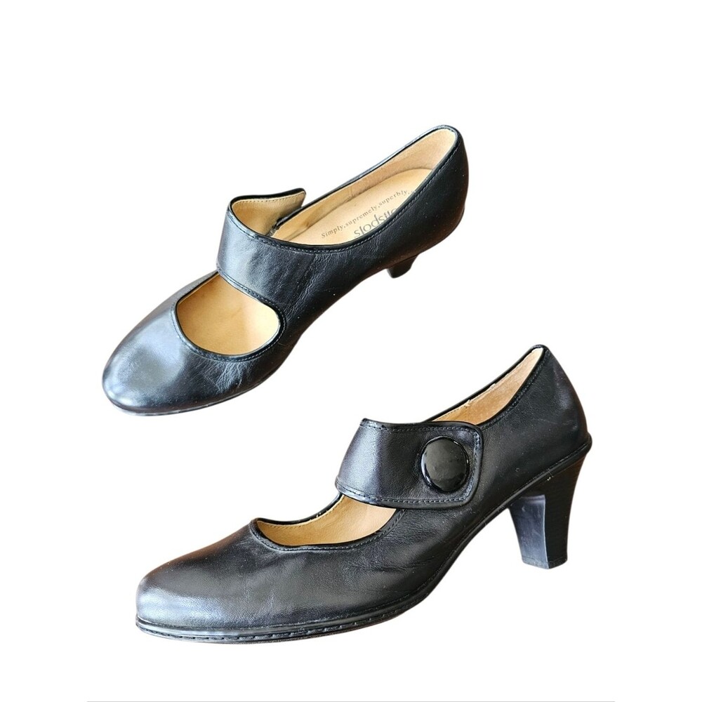 Softspots Classic Leather Black Mary Jane Heels Size 11 - Picture 5 of 8